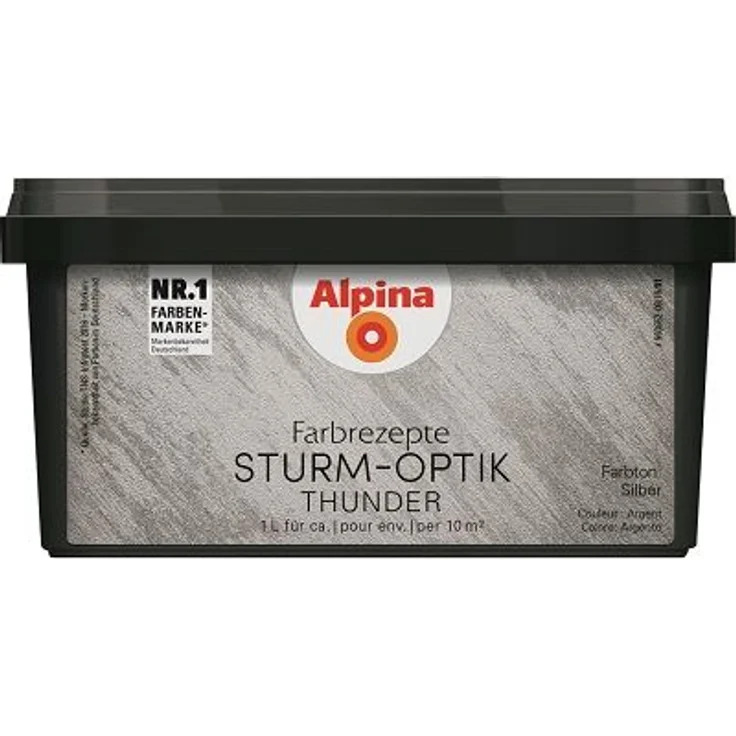 Alpina Effektfarbe Farbrezepte STURM-OPTIK silber 1 L – Bild 3