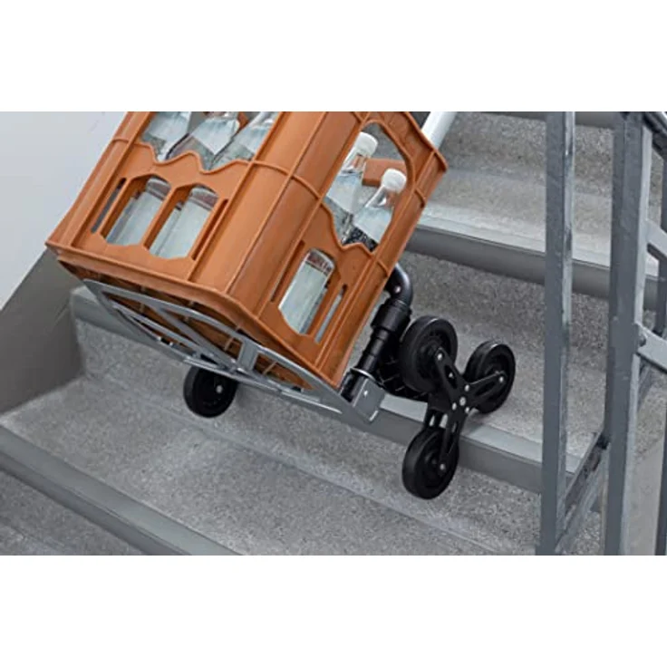Meister Stufen-Sackkarre - 80 kg Tragkraft - 3x3 Treppensteiger - Klappbar inkl. Rädern - Dreifach höhenverstellbarer Griff - Aus Aluminium / Handkarre für Treppenhäuser / Transportkarre / 8985840 – Bild 4