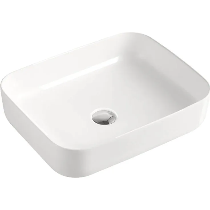 Beitz AQVA CERAMICA Aufsatzbecken „SlimRim“, 500 x 385 mm, ohne Überlauf, weiß