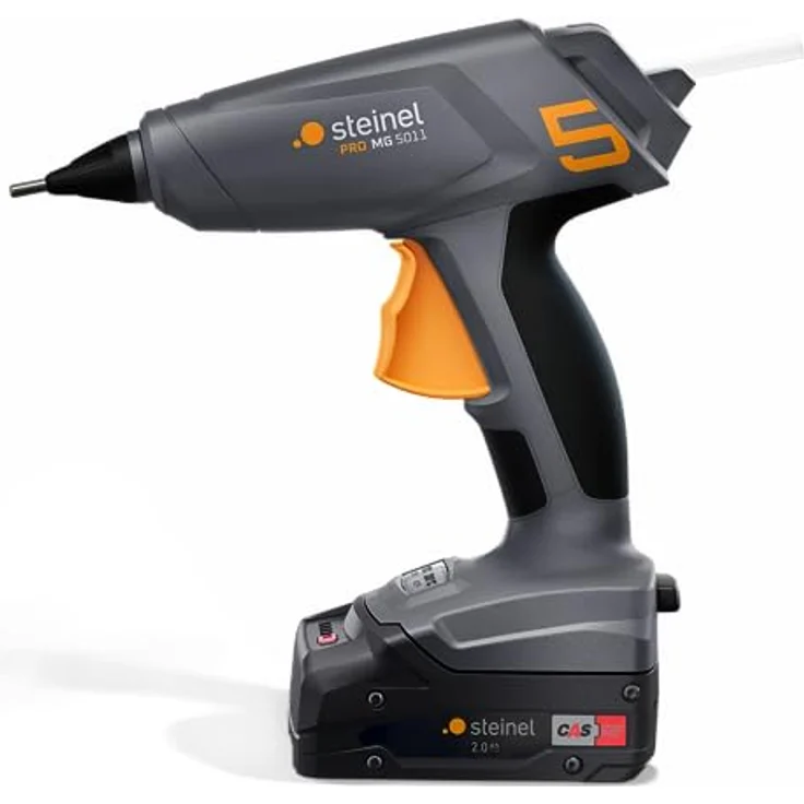 Steinel Akku-Heißklebepistole MobileGlue 5011, kabellose Klebepistole, 18V CAS Akku-System, inkl. 3 Klebesticks 11 mm, 130°C/200°C – Bild 2