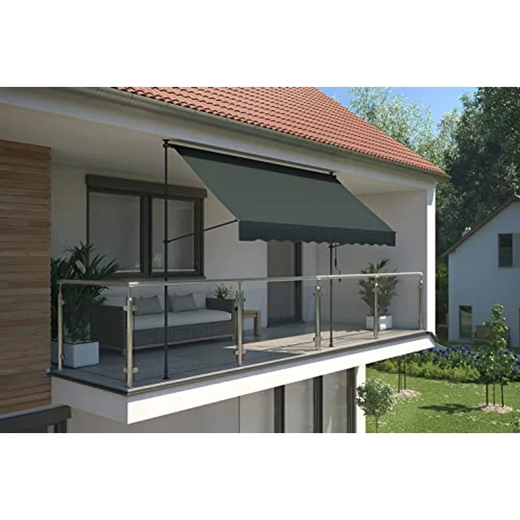 empasa Klemmmarkise 'ILANGA' Balkon Markise Klemm-Markise, UV-beständig und höhenverstellbar, Verschiedene Größen, 150 cm, 200 cm, 300 cm oder 400 cm x 120 cm – Bild 2