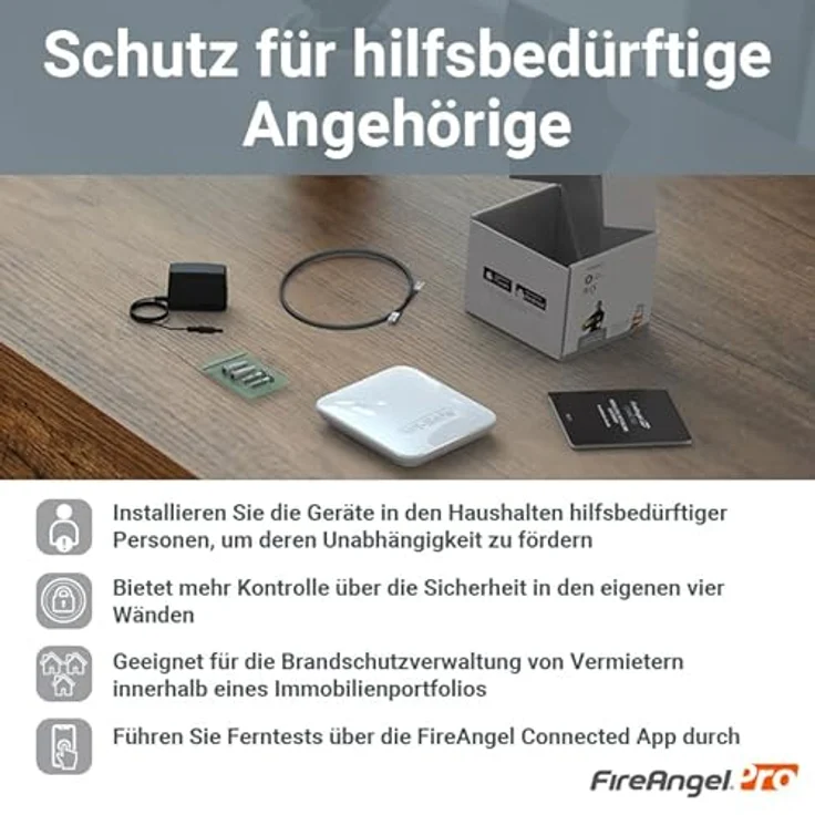 Fire Angel Smart Gateway Hub, Vernetzter IoT-Hub für drahtlose CO-, Hitze- und Rauchmelder mit App-Benachrichtigungen – Bild 4