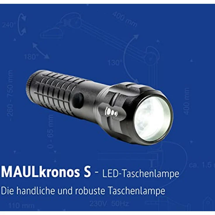Maul LED-Taschenlampe MAULkronos S – outdoor-taugliche LED Taschenlampe für die semiprofessionelle Anwendung – helle Taschenlampe mit langer Leuchtdauer und Spritzwasserschutz (IPX4) – schwarz – Bild 2