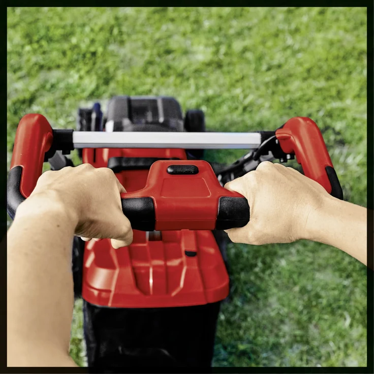 Einhell Akku Rasenmäher GE-CM 36/300, 34 cm Schnittbreite, 18 Volt mit 5-facher Schnitthöhenverstellung, inkl. 2 Akkus und Ladegeräten