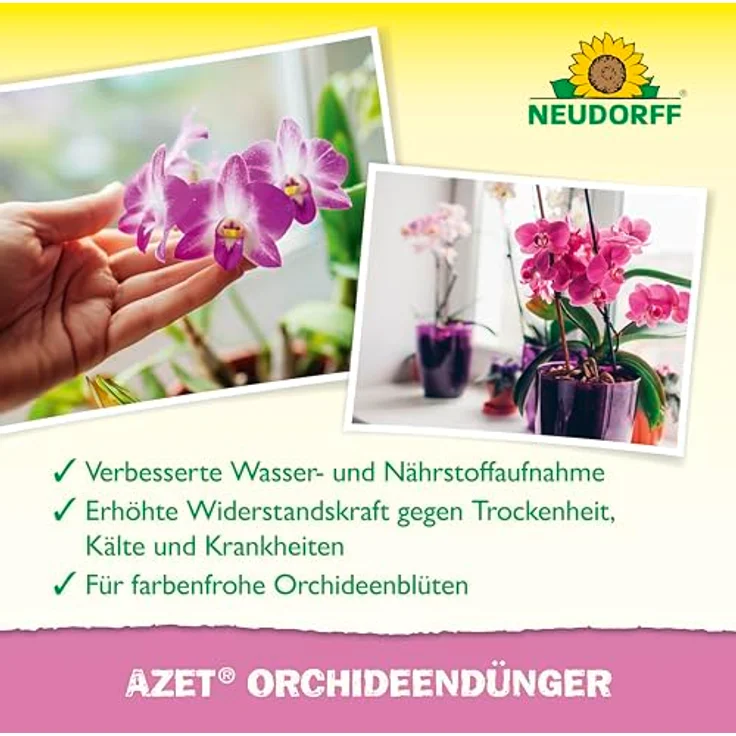 Neudorff Azet Orchideendünger - 100% natürlicher Bio Dünger für schnelles Wachstum und langanhaltende Orchideenblüten, 250 ml – Bild 4