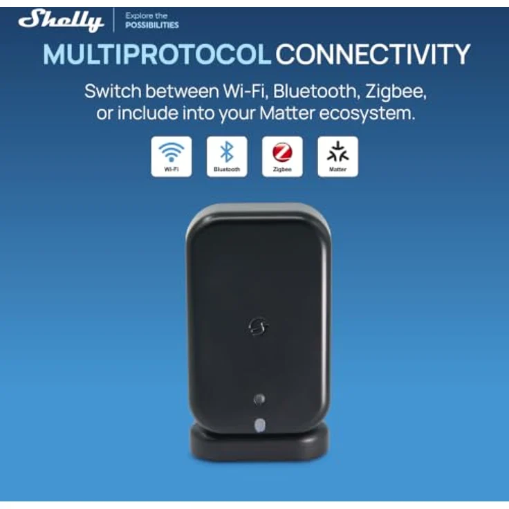 Shelly Präsenzmelder Presence Sensor Gen4, Bewegungsmelder mit WLAN, Zigbee, BT und Matter, schwarz – Bild 3