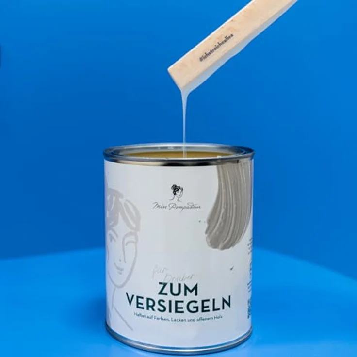 MissPompadour Klarlack 1L, schnelltrocknender, kratzfester, farbloser Acryllack für Innen, matt, hohe Transparenz, vielseitig auf Holz, Kunststoff und Metall einsetzbar – Bild 7