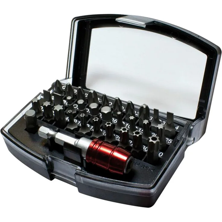 fortis Bit-Set, 32tlg. PH+, PZ und TX, inklusive Bit-Halter mit Schnellwechselfunktion und Steckschlüssel-Adapter 1/4"