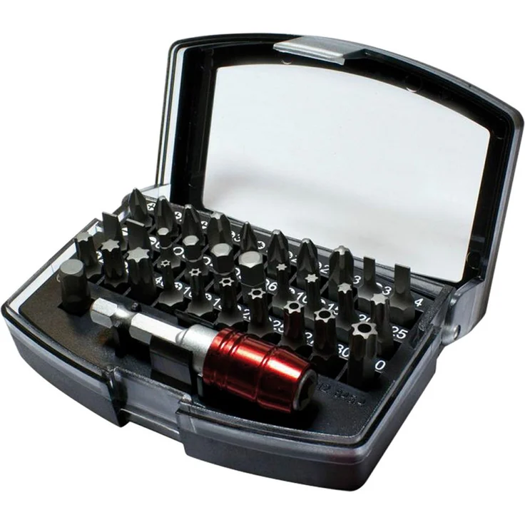 fortis Bit-Set, 32tlg. PH+, PZ und TX, inklusive Bit-Halter mit Schnellwechselfunktion und Steckschlüssel-Adapter 1/4"