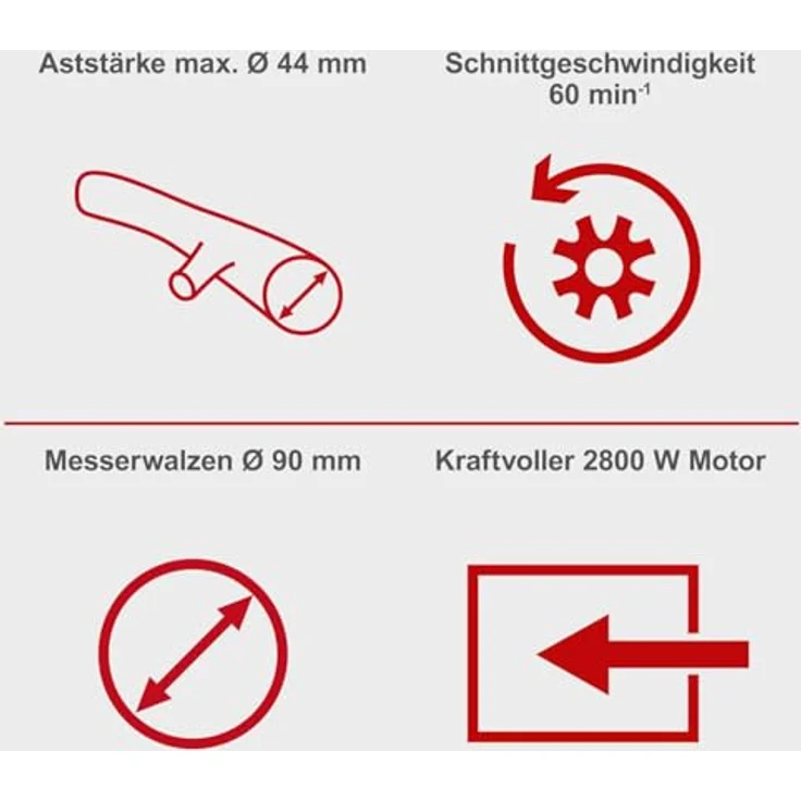 Scheppach GS60 Elektro-Gartenhäcksler + Fahrvorrichtung - 2in1 leisehäcksler, 2800 Watt Leistung, Schnittstärke 45 mm, 60l Fangbox, Selbsteinzug und Rücklauf, mit Nachstopfer, Handschuhe und Gartenschere – Bild 2