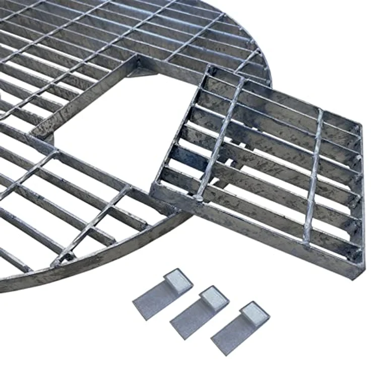 Intergarden Abdeckgitter rund verzinkt D=66 cm, stabil bis 250 kg, inkl. Wartungsklappe für Wasserspiele und Rundbecken – Bild 2