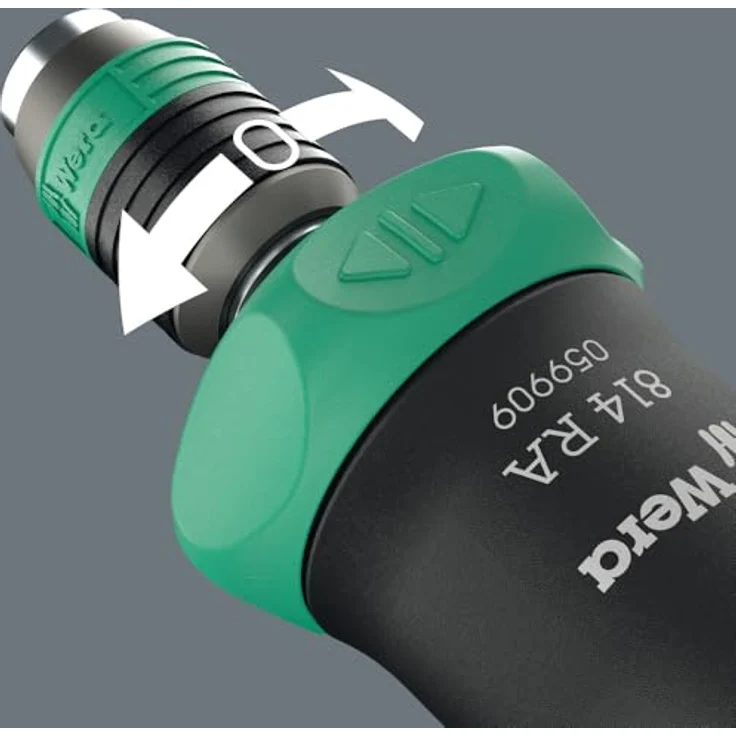 Wera 05051536001 Kraftform Kompakt Pistol RA-R 2, 13-teilig, Schraubendreher mit integrierter Ratsche und Bit-Magazin, intuitive Umschaltung – Bild 3
