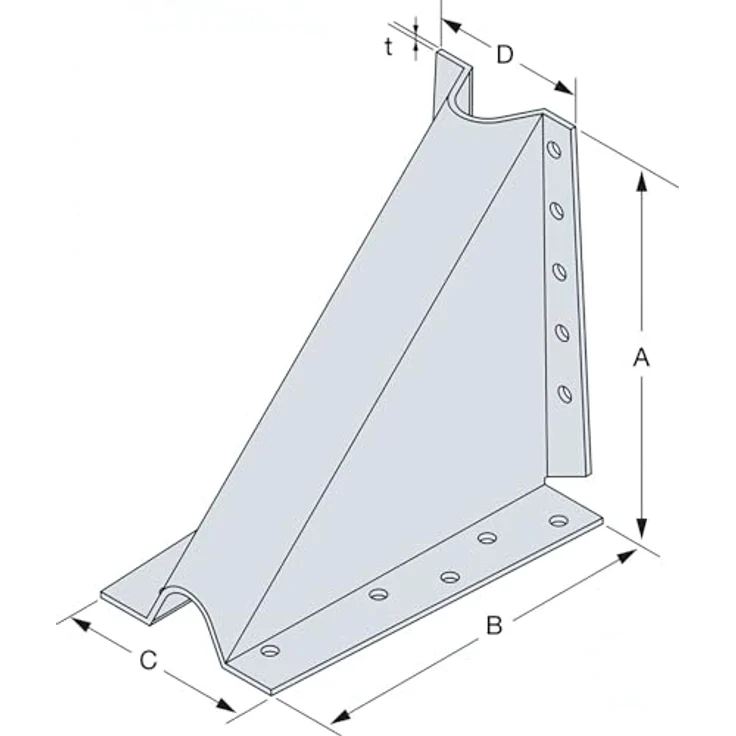 Simpson Knagge KAG90 Holzverbinder, feuerverzinkter Stahl für horizontale Lastaufnahme und Kippsicherung – Bild 2