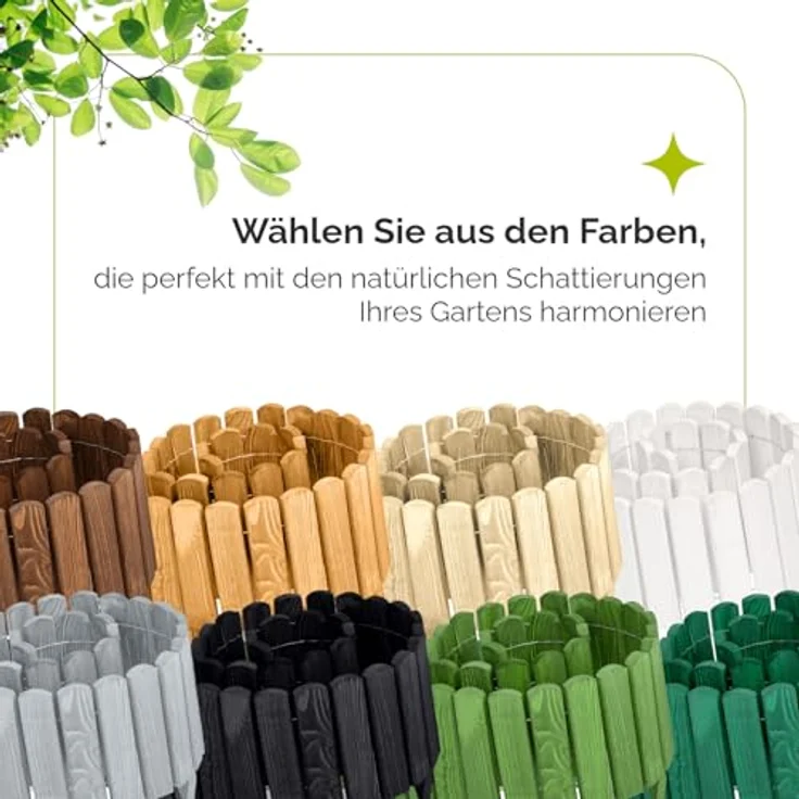 Garronda Beeteinfassung aus Holz, flexible Rasenkante 200 x 30 cm, Rollborder in Weiß zur einfachen Montage und Anpassung – Bild 5