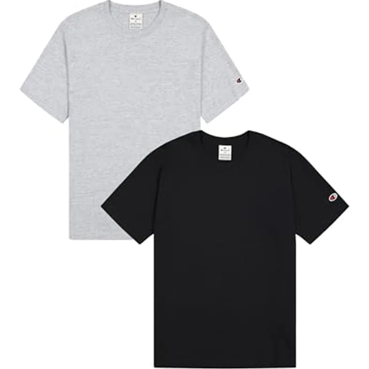 Champion T-Shirt Casual 2er-Pack, figurbetont, 100% Baumwolle, mehrfarbig, Größe L – Bild 1