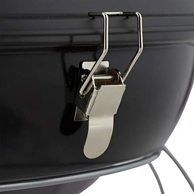 Relaxdays Kugelgrill, tragbar, mit Deckel, leckeres BBQ, Picknickgrill mit großer Holzkohlegrillfläche, Holzkohle, Ø36cm, schwarz – Bild 8