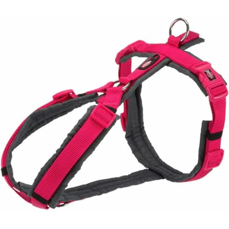 Trixie Premium Trekking Geschirr Fuchsia, XL, verstellbar mit weichem Futter, inkl. Halsband und Leine – Bild 2