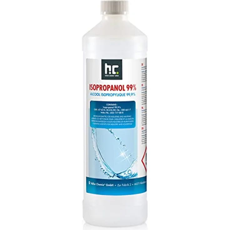 30 x 1 L Isopropanol 99,9% IPA von Höfer Chemie frisch abgefüllt in handliche 1 L Flaschen - perfekt als Lösungsmittel und Fettlöser geeignet