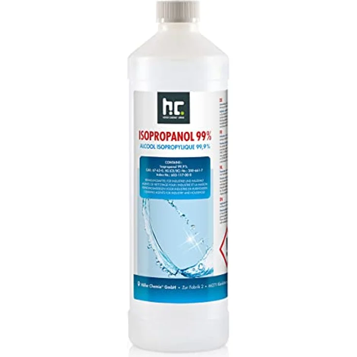 30 x 1 L Isopropanol 99,9% IPA von Höfer Chemie frisch abgefüllt in handliche 1 L Flaschen - perfekt als Lösungsmittel und Fettlöser geeignet – Bild 1
