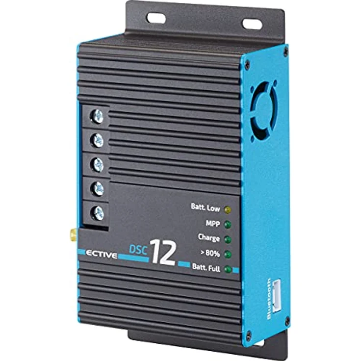 ECTIVE MPPT-Laderegler Dual DSC 12-12V, 10A, 165 Wp, Bluetooth, Temperatursensor, PV Überlastungs-Überspannungsschutz-Solarregler in Schwarz – Bild 2