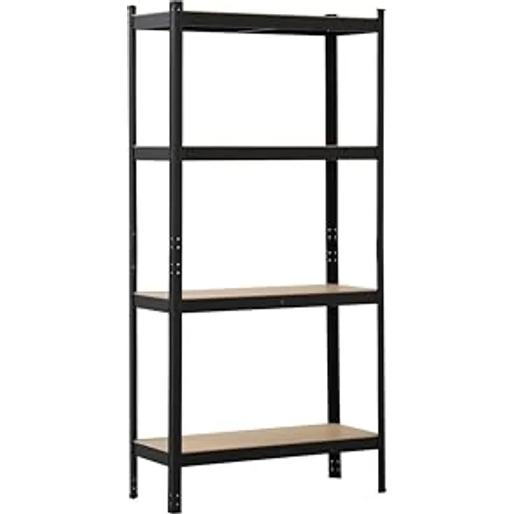 SCHULTE Regalwelt Schwerlast-Steckregal, 4 Böden à 150 kg Traglast, schwarz, 180 x 90 x 35 cm