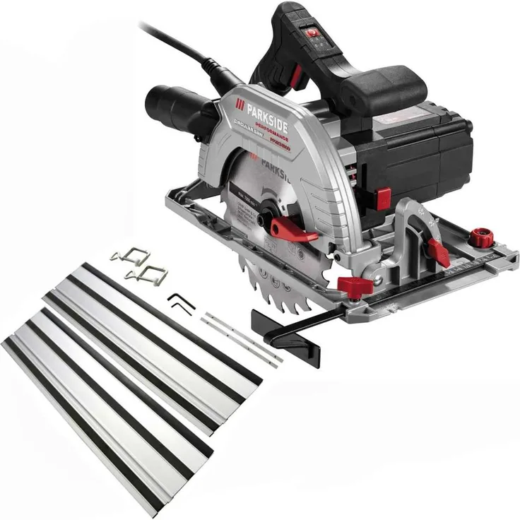 PARKSIDE PERFORMANCE Handkreissäge PPHKS 1800 W, präzise Schnitte mit Führungsschiene 2 x 700mm, 6-stufige Drehzahlregelung