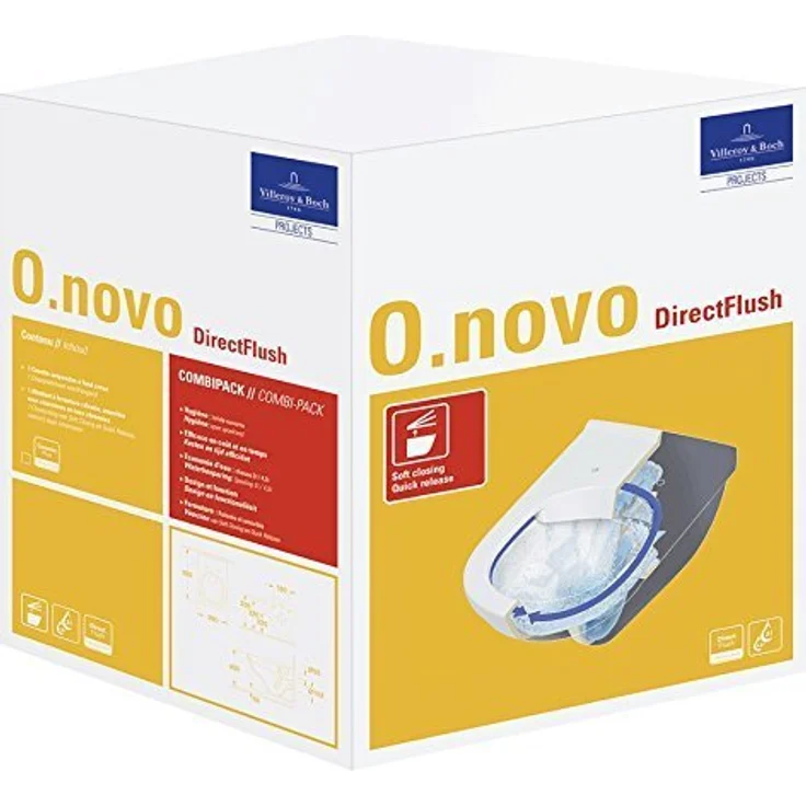 Villeroy & Boch V&B Wand-WC O.NOVO DirectFlush fl, KombiPack, 360x560mm we – Bild 4
