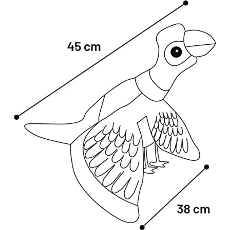 Flamingo HS PALOMA Fasan aus Plüsch, 45 cm, proteinreiche und gesunde Leckerei für Haustiere – Bild 3