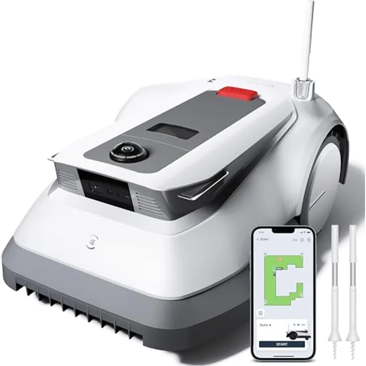 ECOVACS GOAT G1-800 Mähroboter ohne Begrenzungskabel für Gärten bis 800 qm (AIVI 3D-Hindernisvermeidung, intelligente Routenplanung, Einstellung des verbotenen Bereichs, Videomanager)