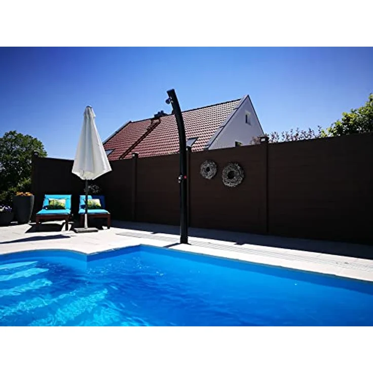 CARIBIC Gartendusche 30L Solardusche CARIBIC CURVE Pooldusche Außendusche Gartendusche in edlem Schwarz – Bild 3