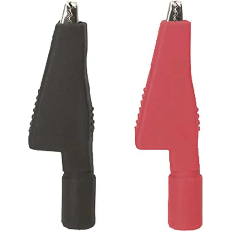 Testboy Krokoklemmensatz, Werkzeug (lösbare und praktische Krokoklemme, Werkstattzubehör zur Verbindungsherstellung, robustes Krokodilklemmen Set), schwarz / rot