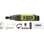 RYOBI - 4 V Mini-Multifunktionswerkzeug RRT4-120GA15-5000-25.000 U/min - werkzeugloser Zubehörwechsel - USB C Kabel - Lieferung mit 15 Zubehörteilen