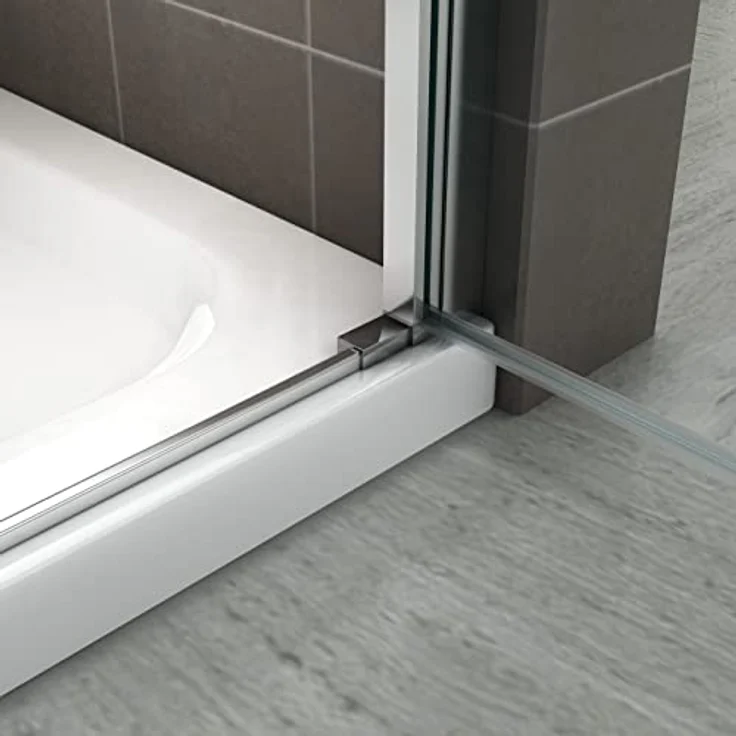 i-flair Duschtür 71-74 cm, Höhe 195 cm, teilsatiniertes 6 mm Sicherheitsglas mit Edelstahlgriffen, ideal für Nischen – Bild 6