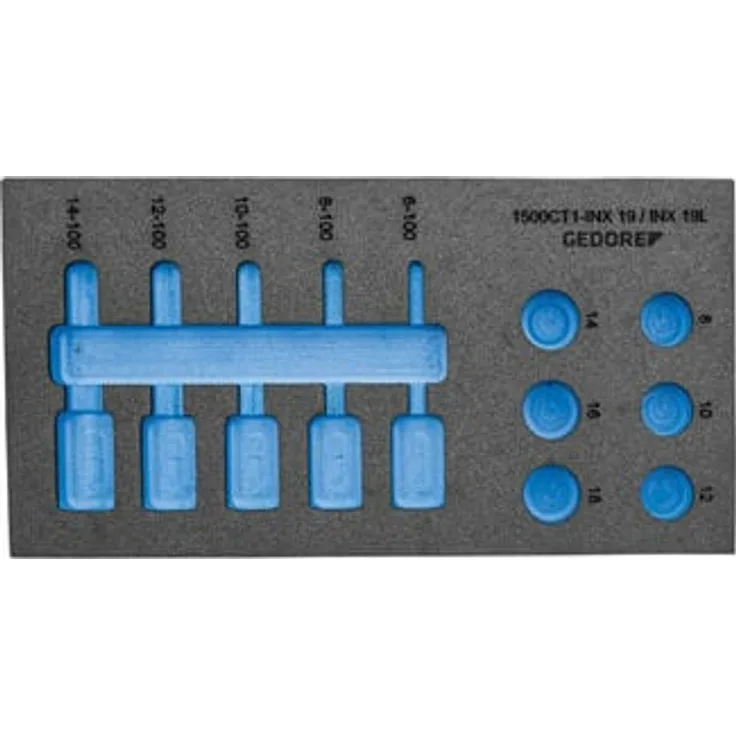 Gedore Check-Tool-Modul leer, Werkzeugaufbewahrung mit niedrigem Gewicht von 0,050 kg