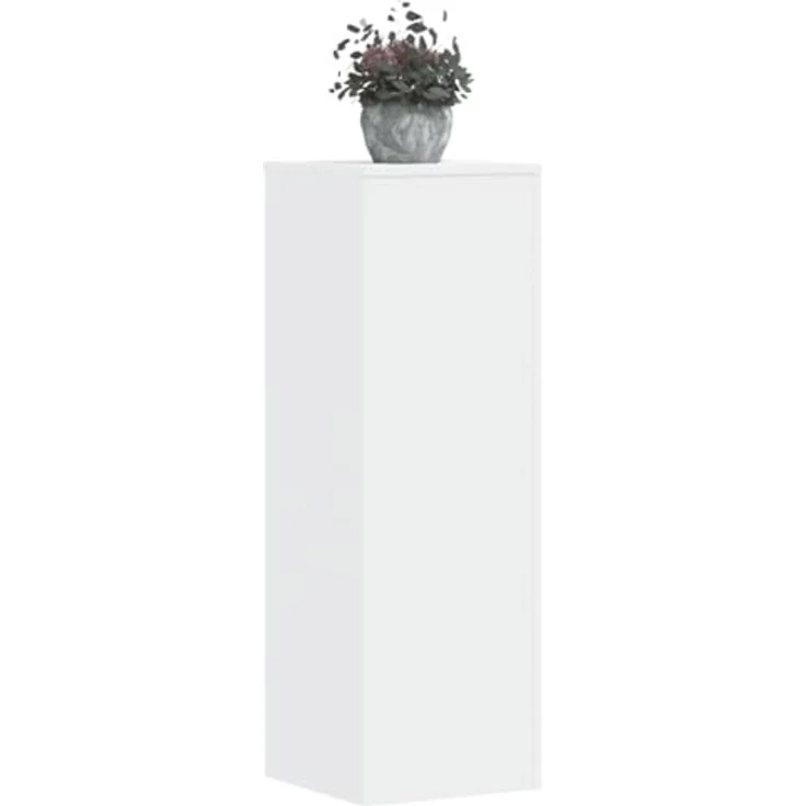 vidaXL Blumenständer Pflanzenständer 2 Stk Weiß Spanplatte 33x33x100 cm Hohle Konstruktion zur Stabilitätserhöhnung – Bild 2