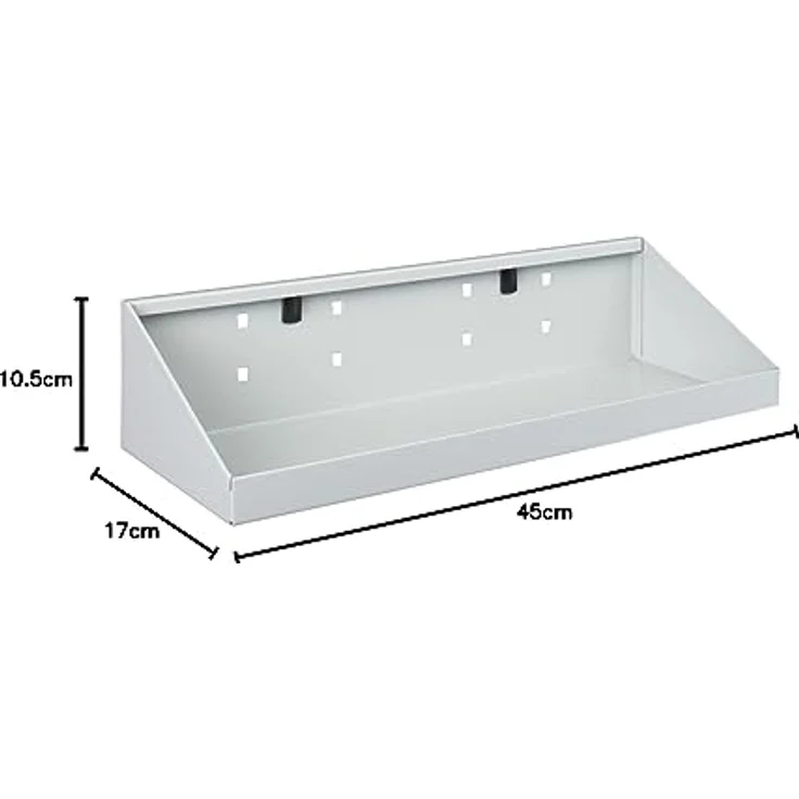 Bott Werkzeugwand Ablageboden B450xT170xH105/30mm, lichtgrau, geeignet für Lochplattensysteme – Bild 3