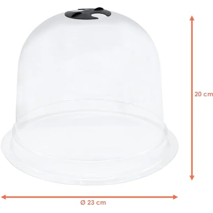 Spetebo Kunststoff Mini Gewächshaus 23 cm - 6er Set - Pflanzglocke mit 18 Erdankern - transparent - regulierbarer Luftauslass – Bild 2