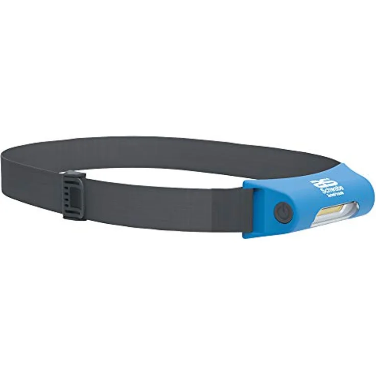 as - Schwabe Akku LED-Stirnlampe 2Watt – Lampe 150 Lumen – 2-Stufen regulierbar – Leistungsstarke LED Taschenlampe – 50.000 Stunden Lebensdauer – Indoor & Outdoor Taschenlampe – Blau I 42823