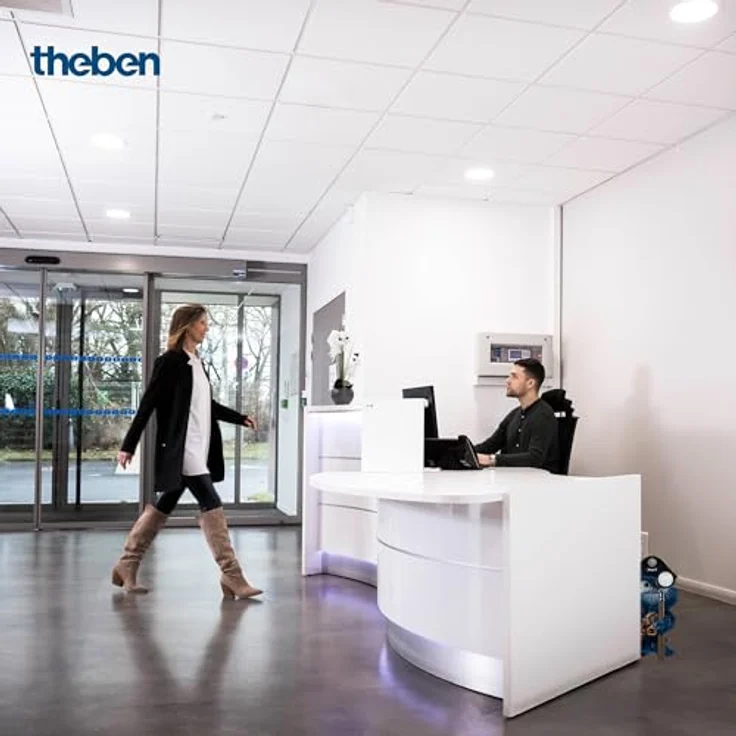 Theben 1030200 PIRA T8 DE, Bewegungsmelder für Innenbereich, 200 W LED, 360° Erfassungsbereich, Ø 8 m, Nachlaufzeit 5 s - 15 min, Deckeneinbau – Bild 5
