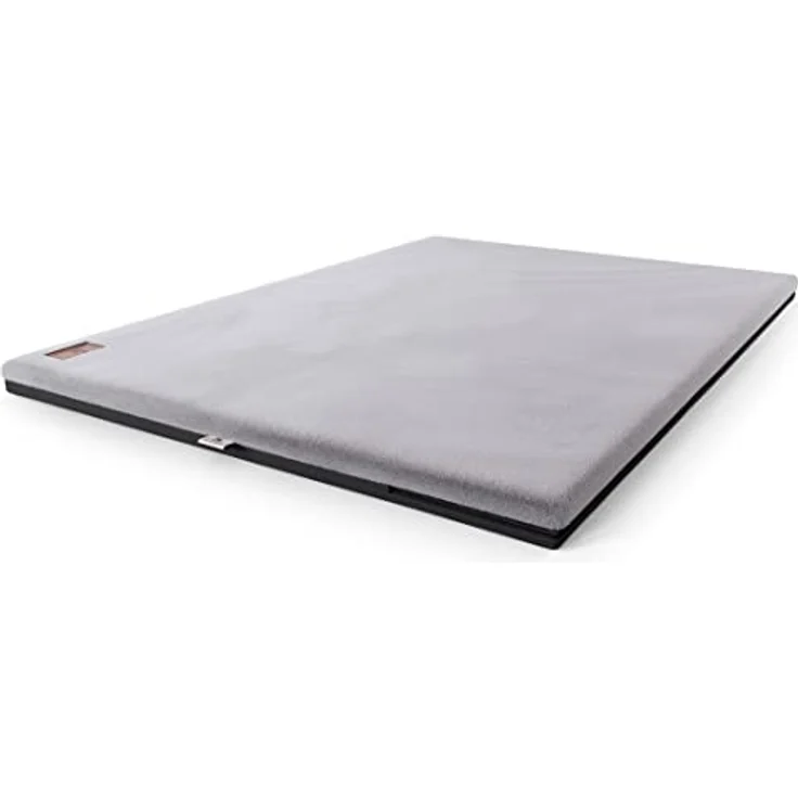 Knuffelwuff Orthopädische kuschelige Hundematte Berrith aus weichem Kaninchenfell-Imitat 120x85cm Grau - Hundekissen für große, mittelgroße und kleine Hunde - Für Zuhause, Auto, Wohnmobil, Wohnwagen – Bild 3