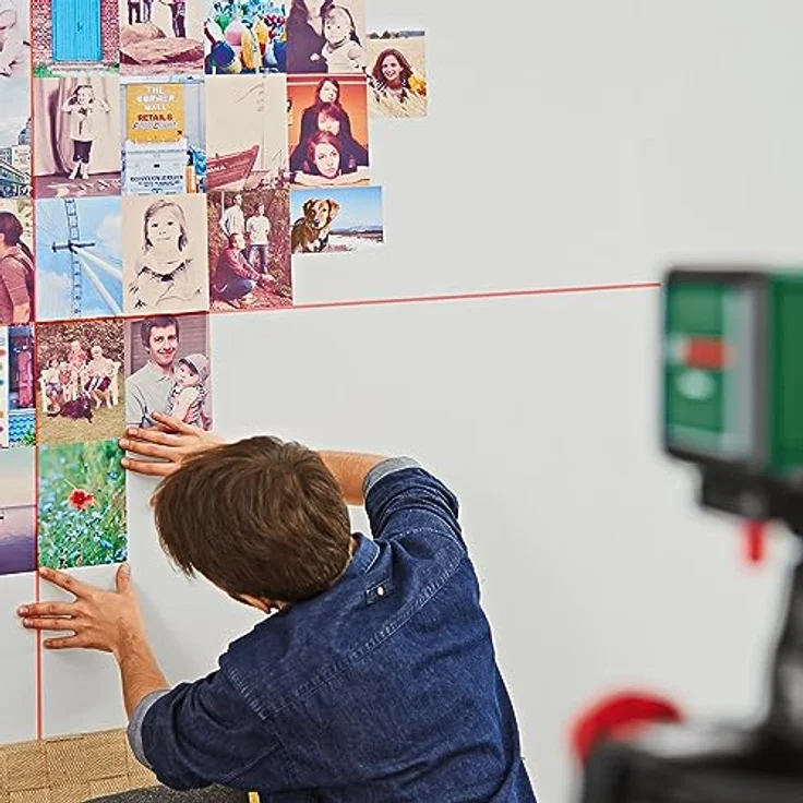 BOSCH Punkt- und Linienlaser Quigo, Kreuzlinien-Laser - im eCommerce-Karton, Selbstnivellierung, Universalhalterung – Bild 5