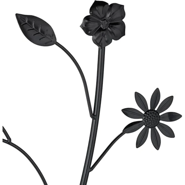 Relaxdays Rankgitter, Blumendesign, freistehend, schwarz, 110 cm, Vintage-Stil – Bild 5