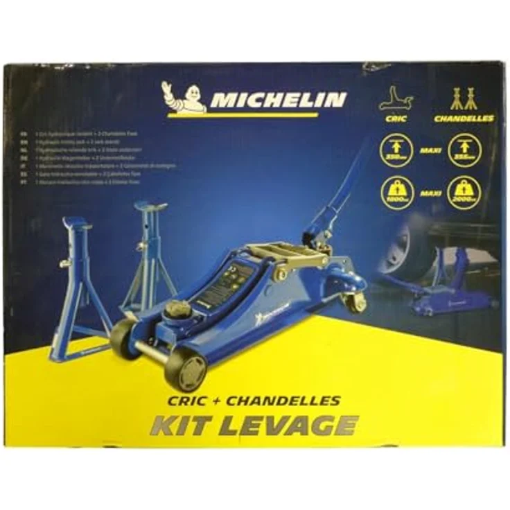 Michelin Hebebock 1800 Kg, Hydraulischer Wagenheber mit höhenverstellbarem Bereich von 105 mm bis 350 mm, blau – Bild 5
