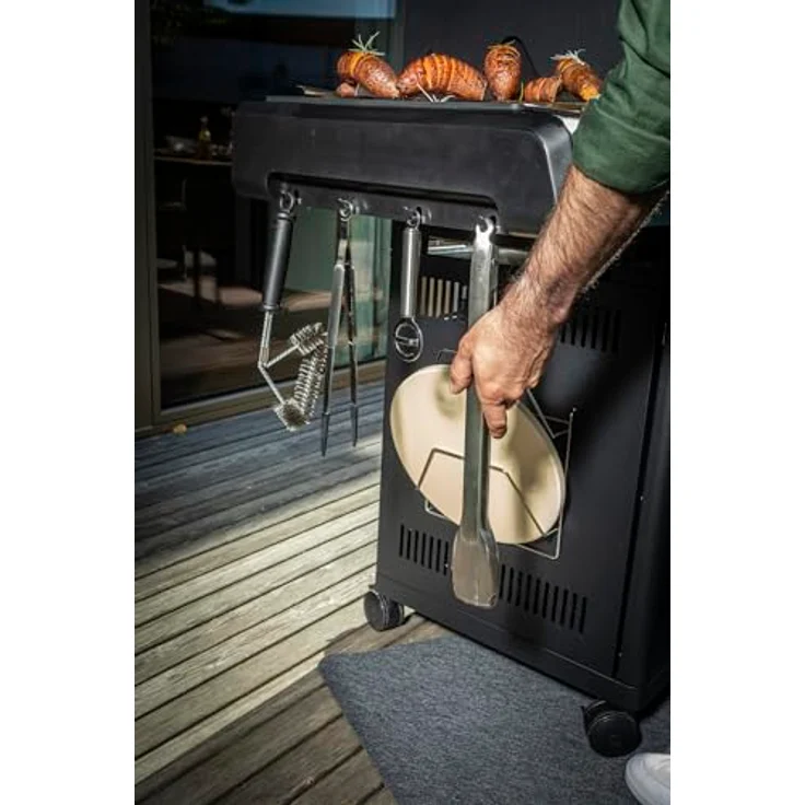 RÖSLE Gasgrill ALLFLAME Prime 4 – 4 Brenner (je 3,5 kW), PRIMEZONE, Vario+ Grillrostsystem, 70x45 cm Grillfläche, Gusseisenroste, Alu-Druckguss, Deckel mit Glaseinsatz, beleuchtete Drehknöpfe, schwarz – Bild 2