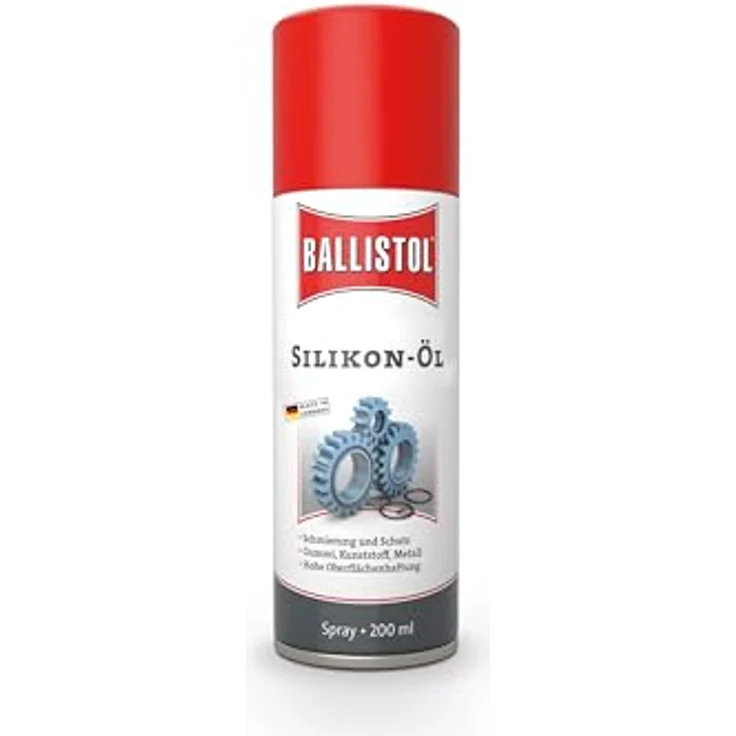 Ballistol Silikonöl-Spray 200 ml, farblos, wasserabweisend, für Gummi, Kunststoffe und Metalle – Bild 2