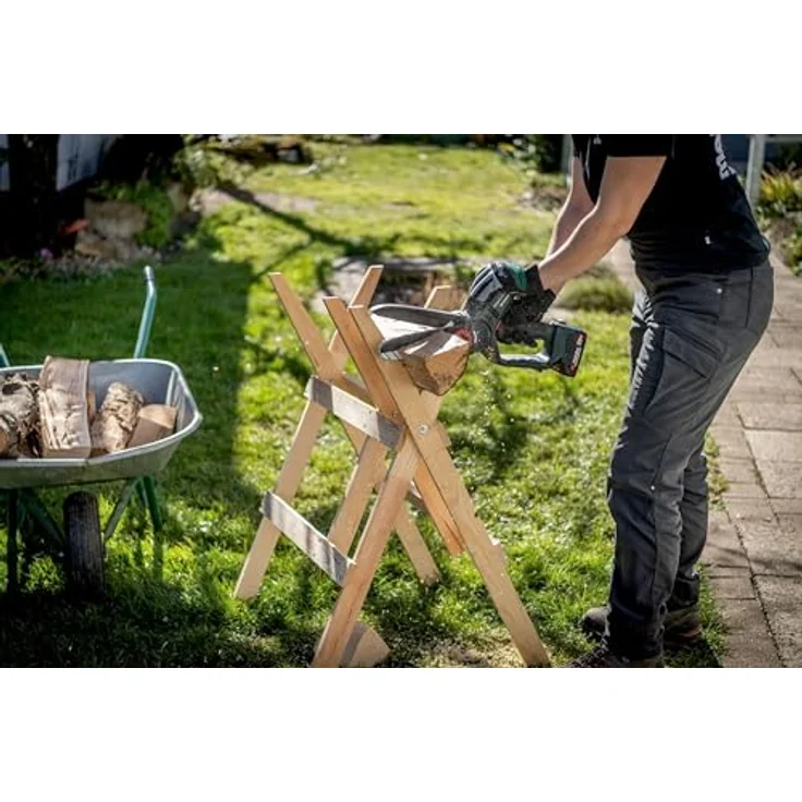 Metabo MS 18 LTX 15, Akku Kettensäge mit 15 cm Sägeschiene und sicherem Griffschutz, 18 V/2,0 Ah – Bild 7