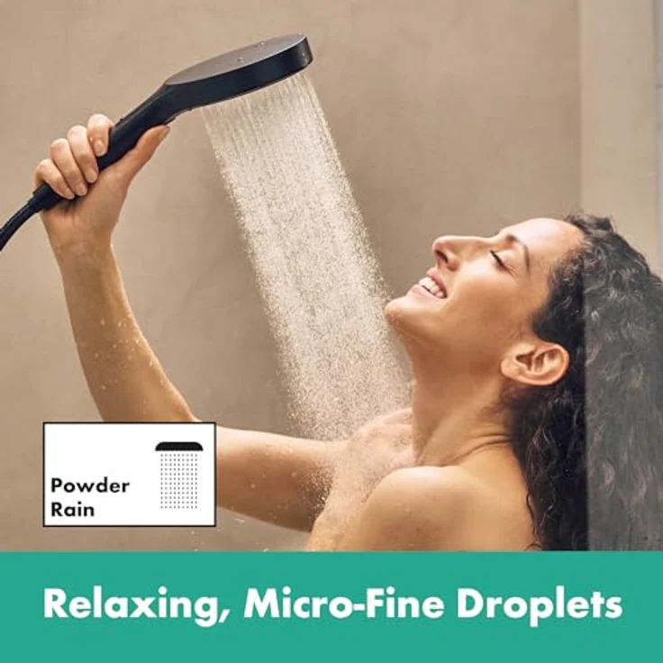 hansgrohe Rainfinity Brauseset 130, 3-Strahl-Handbrause mit S Puro Duschstange 650 mm, Graphit, 14 l/min Durchflussrate – Bild 8