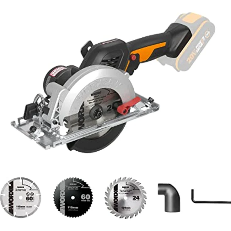 WORX WX531.9 Akku Handkreissäge 20V ? Schneidet mühelos Holz, Metall, Fliesen & Plastik ? Bürstenlose Kreissäge für exakte, gerade Schnitte ? Ohne Akku & Ladegerät – Bild 2
