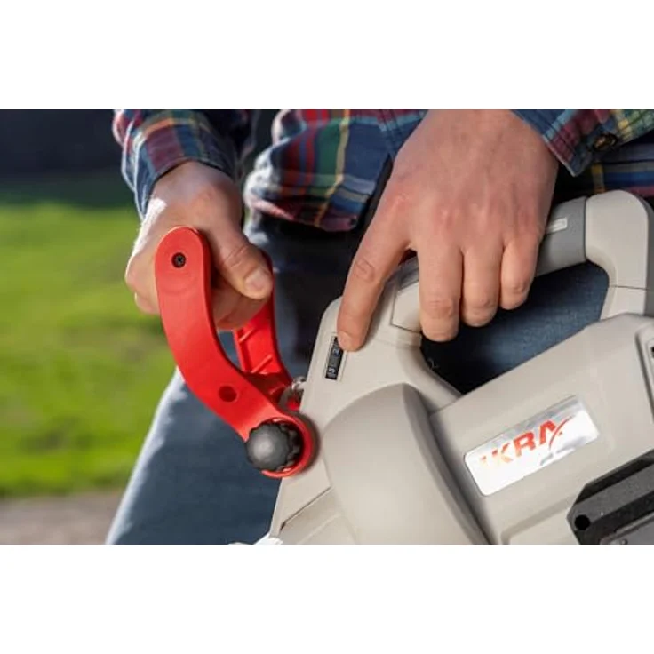 Ikra 3-in-1 Laubsauger + Laubbläser, Akku-Gerät mit 210 km/h Blasgeschwindigkeit, grau-rot, inkl. 45-Liter-Auffangbeutel und Schnellader – Bild 15