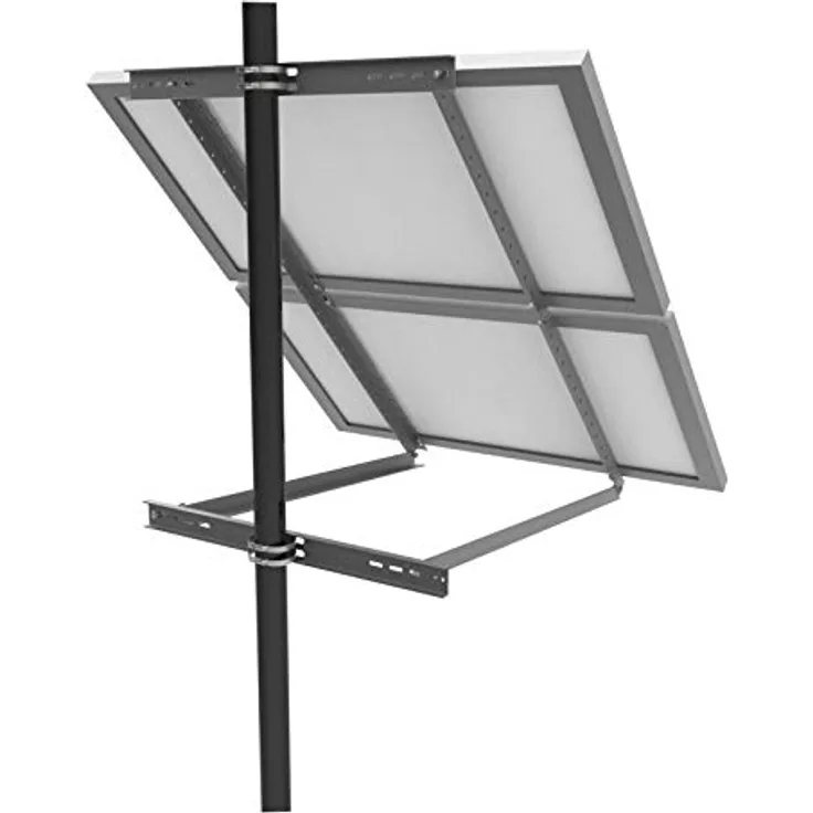 enjoy solar Aluminium verstellbare Masthalterung, Neigungswinkel 30°-60° für Duo Solarpanel, passend für Modulbreite 100-680mm, inkl. Schrauben und Muttern